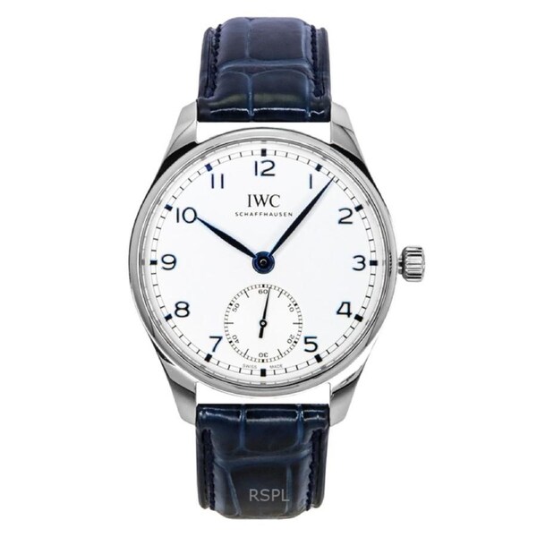 IWC Portugieser Swiss Made 31 Jewels Automatic IW358304 Mens Watch Leather Strap Silver Dial 30M