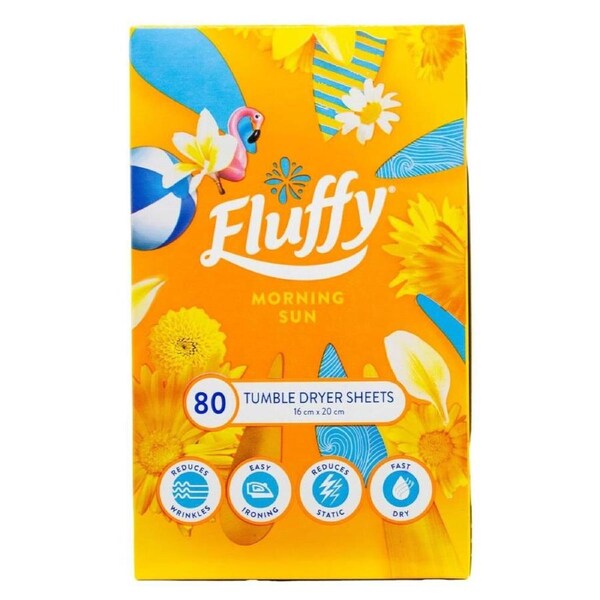 Fluffy Tumble Dryer Sheets Morning Sun Pack of 80's