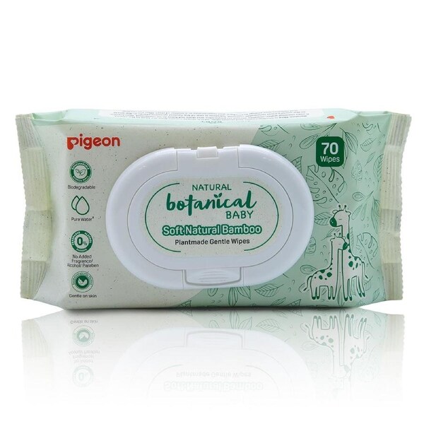 Pigeon Natural Botanical Baby Gentle Wipes 70 Pack