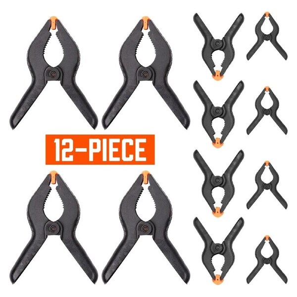 12PCS Grip Plastic Clips Nylon Spring Clamps DIY Tools Photography Woodworking