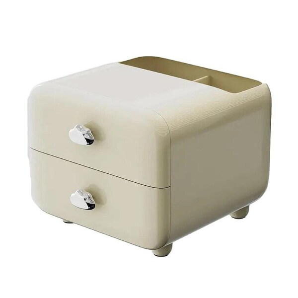 Storage Drawer Box Office Children Desk Multifunctional Desktop Organizer Beige
