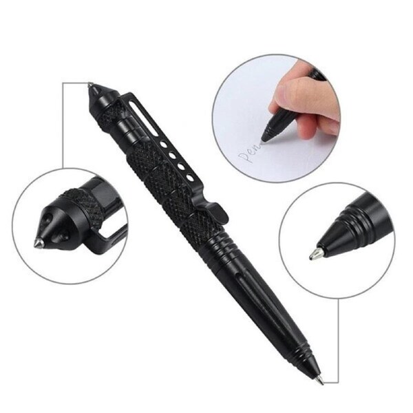 Tactical Self Defense Pen with Glass Breaker Tip in Aviation Aluminium