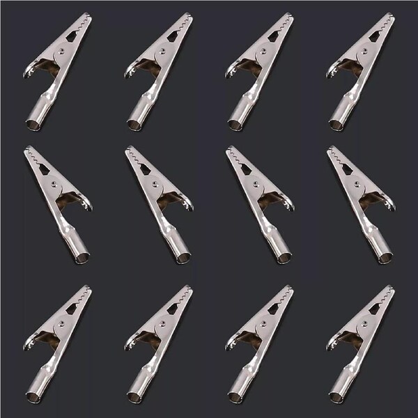Single Prong Iron Alligator Clips for Craft, Testing, or DIY Use 10x