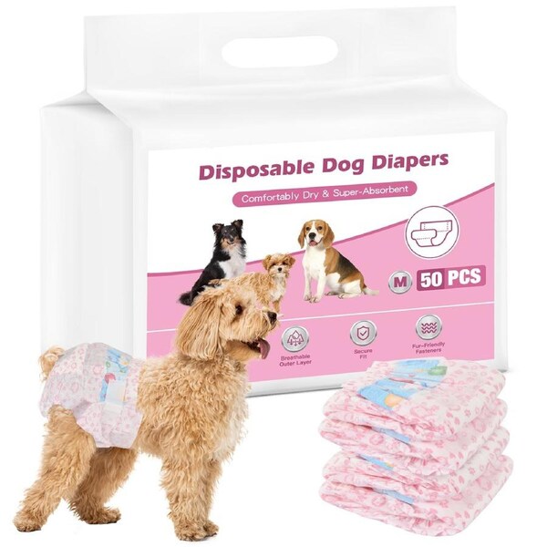Advwin Disposable Female Dog Diapers Dog Wrap 50PCS