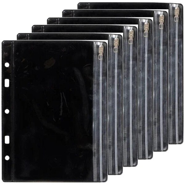 Colourhide Bindermate Pencil Case A5 Black 6 Pack