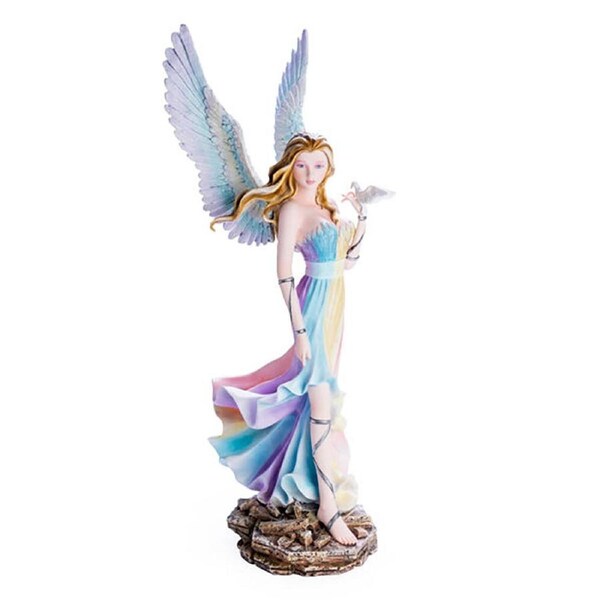 Mystical Worlds Large Angel Figurine Rainbow Fantasy Spirit Display 24x60cm