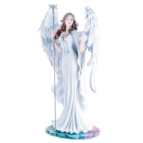 Mystical Worlds Large Angel Figurine Pentacle Wiccan Gothic Statue 33x58cm
