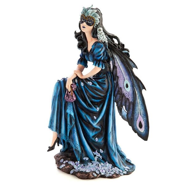 Mystical Worlds Large Fairy Figurine Mystery Mask Gothic Shelf Decor 24x42cm