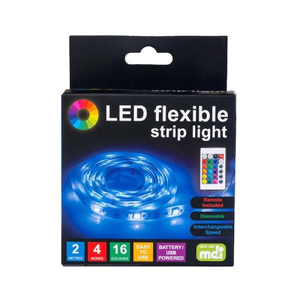 MDI LED Flexible Strip Light Room Accent Mood Lighting Tape Decor 200x2.5cm