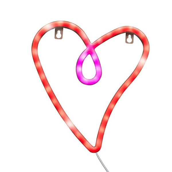 Art + Tech LED Wall Light Heart Romantic Home Accent Night Light 20x22.5cm