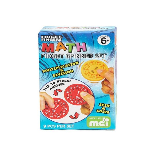 MDI Math Fidget Spinner Set Educational Sensory Toy Kids 5.5x5.5cm Assorted