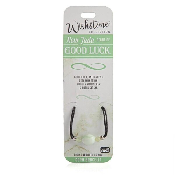 Wishtone Collection New Jade Stone of Goodluck Cord Bracelet 5x9cm Green