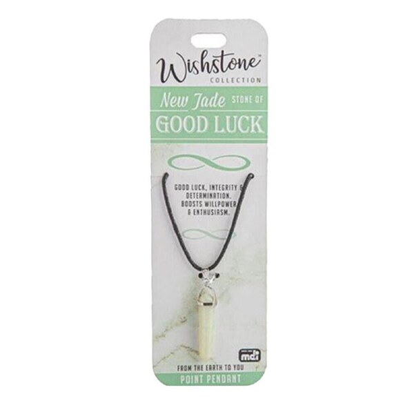 Wishtone Collection New Jade Stone of Goodluck Point Pendant 1x18cm Green