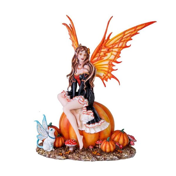 Mystical Worlds Nene Thomas Fairy Figurine Statue Pumpkin Patch Decor 31cm
