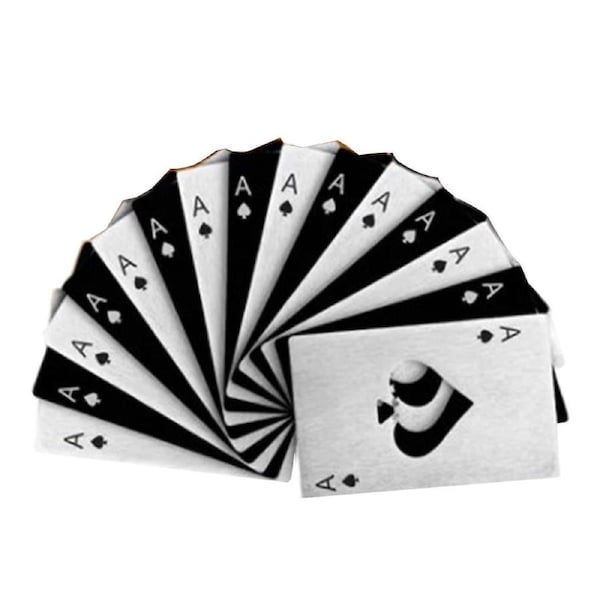 20Pcs Stainless Steel Poker Card Bottle Openers for Party and Home Use