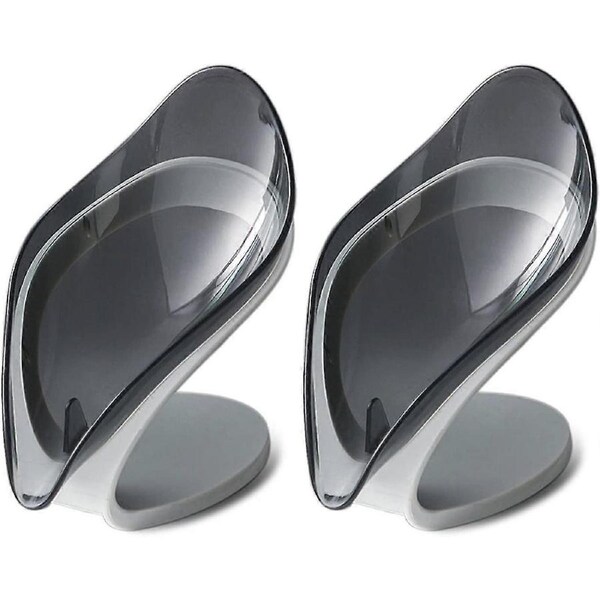 2 Pieces Soap Dish, Leaf Shape Soap Dish With Drain, Soap Tray For Bathroom, Kitchen, Keep