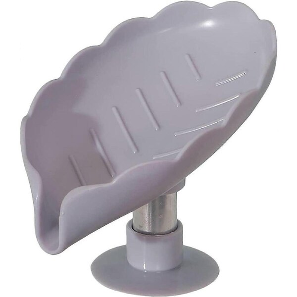 Leaf Shaped Soap Dish - Soap Dish - Soap Dish - Shower Soap Dish - Bath Soap Holder (Gray)