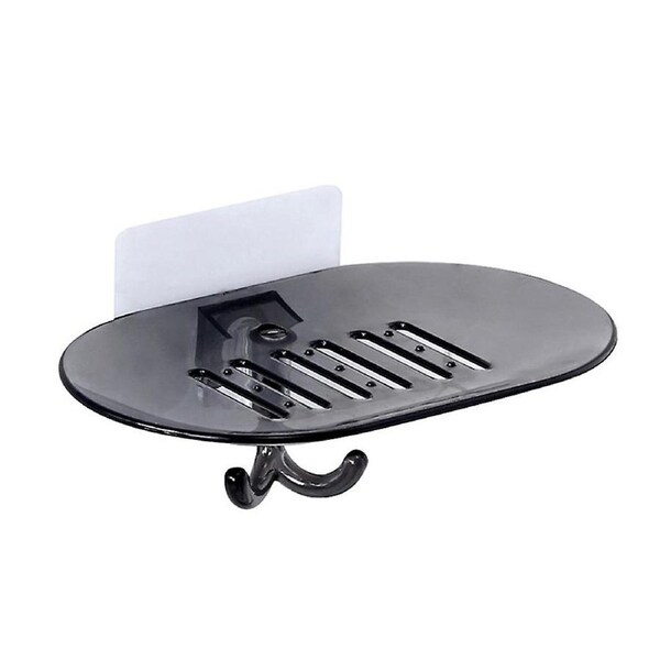 Bathroom No-nail Wall Mount Draining Soap Box Holder Container Shelf Sponge Hook