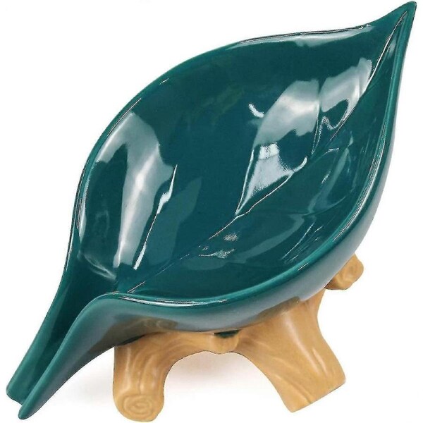 Polyroyal Leaf Soap Dish For Shower,ceramic Soap Holder With Stump Bathroom Ring Dish Holder