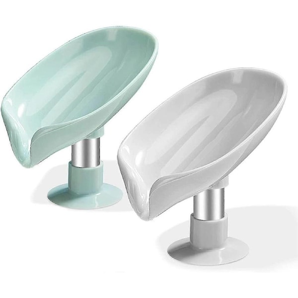 2 Pcs Soap Dish - Suction Cup Soap Dish - Shower Soap Holder - Kitchen Sink Sponge Holder - Soap Dish With Drain - Kitchen Soap Dish Easy Clea