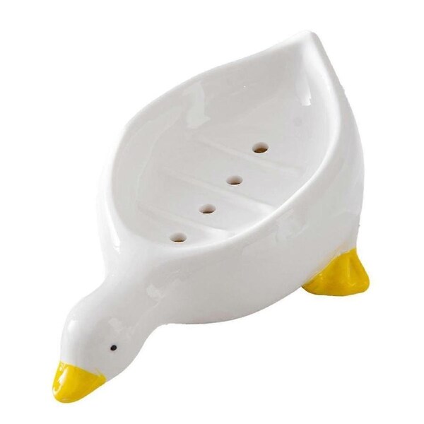 Yellow Duck Shape Soap Box Cartoon Soap Dish Drainable Soap Holder Soap Container Soap Dish for Tra