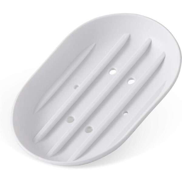 Bathroom Soap Dishes Dish Holder Stand Saver Tray Case for Shower-Silicone Rubber Drainer Dishes for Bar Soap Sponge Scrubber Bathroom Kitchen Sink-Di