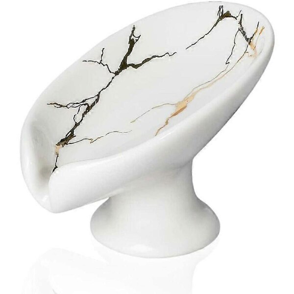 Ceramic Soap Dish for Bathroom, Shower Sheet Soap Holder, Hand Soap Store, Pumice Bars, Sponges, Scrubbers - White