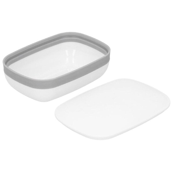 Soap Dish Box with Lid Portable Waterproof Soap Holder Container for Travel Vacation White