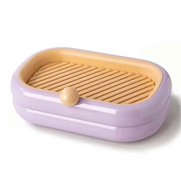 Self-Adhesive Soap Holder, Wall-Mounted Drainage Soap Box, No Punching Required, Bathroom Organizer and Storage Shelf B