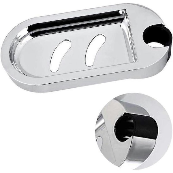 Soap Dish for Shower Bar - Adjustable Shower Bar Shower Soap Holder for Shower Bar, Kitchen, Bathroom 25mm Hole (Silver, 1 Pieces)