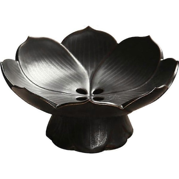Nature-Inspired Soap Saver, Lotus Leaf Style Soap Holder, Ceramic Self Drain Soap Dish for Bar Soap, Kitchen Sink, and Bathroom Shower (Natural