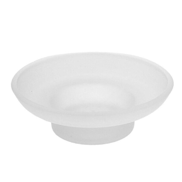 Round Frosted Glass Soap Dish for Bathroom Vanities and Kitchen Sink Replacements