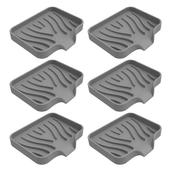 Soap tray with drainage silicone soap holder, 6 soap trays for bathroom shower kitchen sponge accessories storage, soap tray for keeping soap dry and