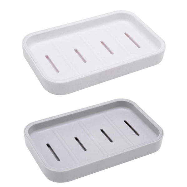 2PCS Plastic Soap Holder for Bathroom Kitchen, Travel Soap Saver Soap Holder, Easy to Clean Double-Layer Bar Soap Holder