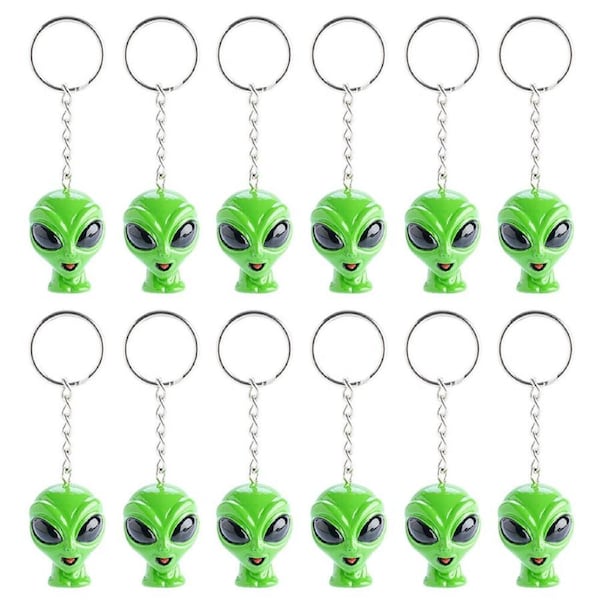 12PK Alien Keychain Alien Mini Figure Toy Bag Charm Novelty Kids/Children 4cm