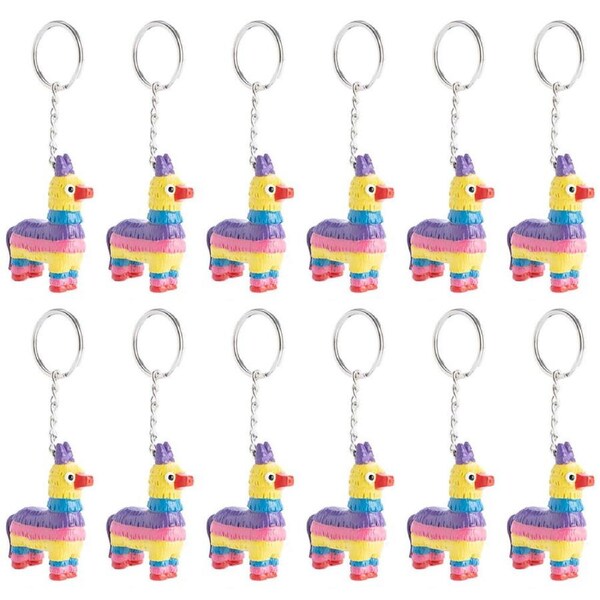 12PK Alpaca Valley Keychain Pinata Llama Colorful Novelty Kids Toy Bag Charm 6cm
