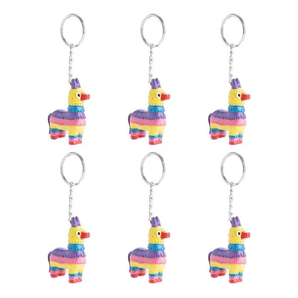 6PK Alpaca Valley Keychain Pinata Llama Colorful Novelty Kids Toy Bag Charm 6cm