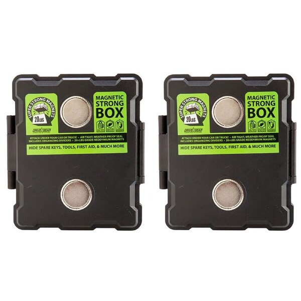 2PK MDI Magnetic Strong Storage Box Desk Organiser Weatherproof 11x10cm BLK