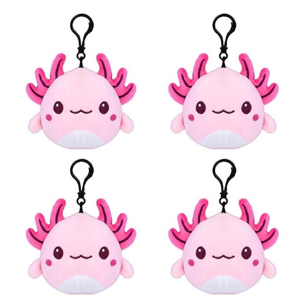 4PK Axolotl Keychain Plush Cute Animal Soft Stuffed Toy Kids Bag Accessory 10cm