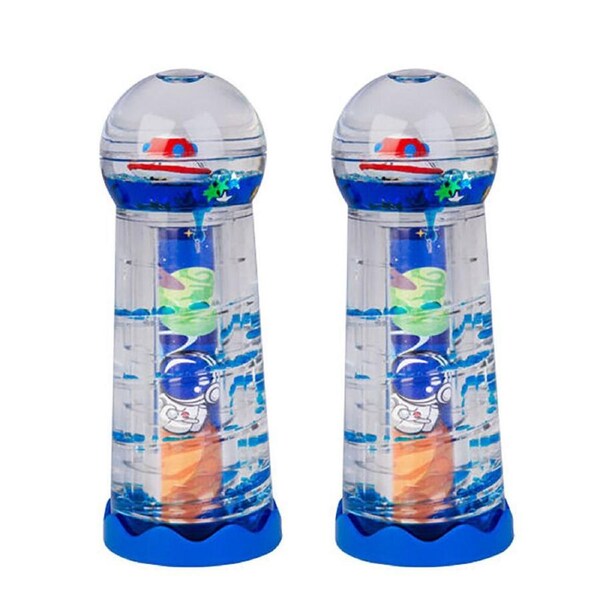 2PK Alien Liquid Timer Kaleidoscope UFO Sensory Novelty Room Display Decor 13cm