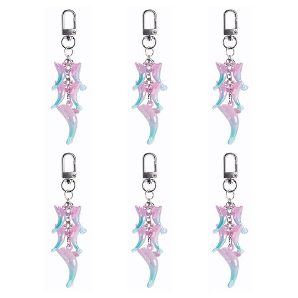 6PK Aquaworld Keychain Dolphin Ocean Animal Bag Charm 9.6x3.2cm Assorted