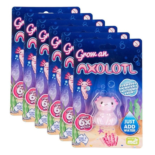 6PK Axolotl Grow an Axolotl Kids/Children Sensory/Educational Interactive Toy