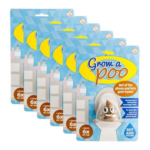 6PK Koolface Grow a Smiling Poo Kids/Children Sensory/Educational Play Toy