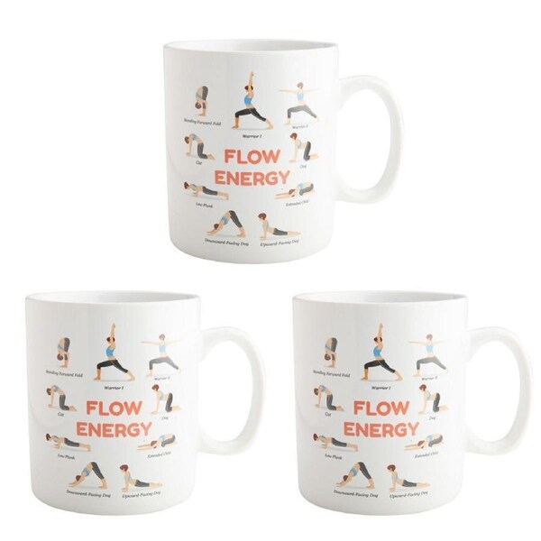 3PK MDI Giant Mug Yoga Home/Kitchen Drinkware Coffee/Tea Mug w/ Handle White