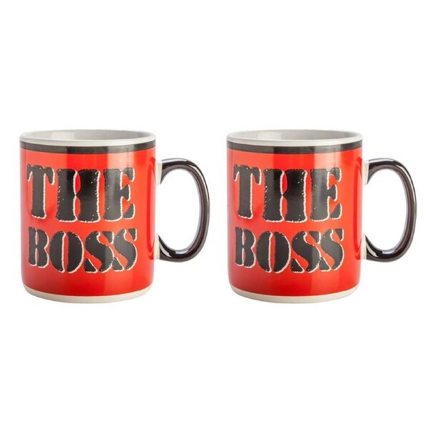 2PK MDI Giant Mug the Boss Home/Kitchen Drinkware Ceramic Coffee/Tea Mug Red