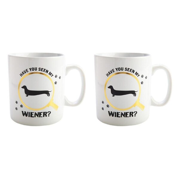 2PK FUREVER PETS Giant Mug Have You Seen My Wiener Drinkware Coffee Mug White