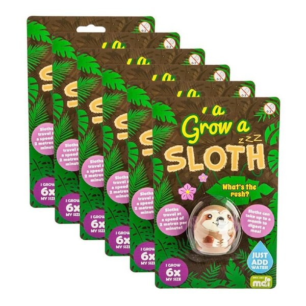 6PK Sloth Lounge Grow Sloth Kids/Children Sensory/Educational Interactive Toy