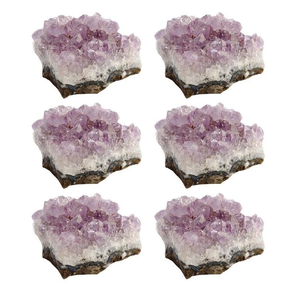 6PK Wishstone Gemstone Amethyst Healing/Calming Wellness Natural Stone Purple