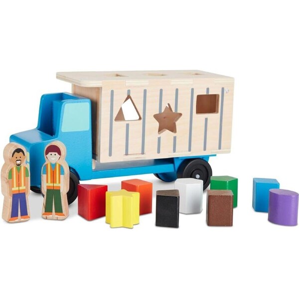 Melissa & Doug Wooden Shape-Sorting Dump Truck