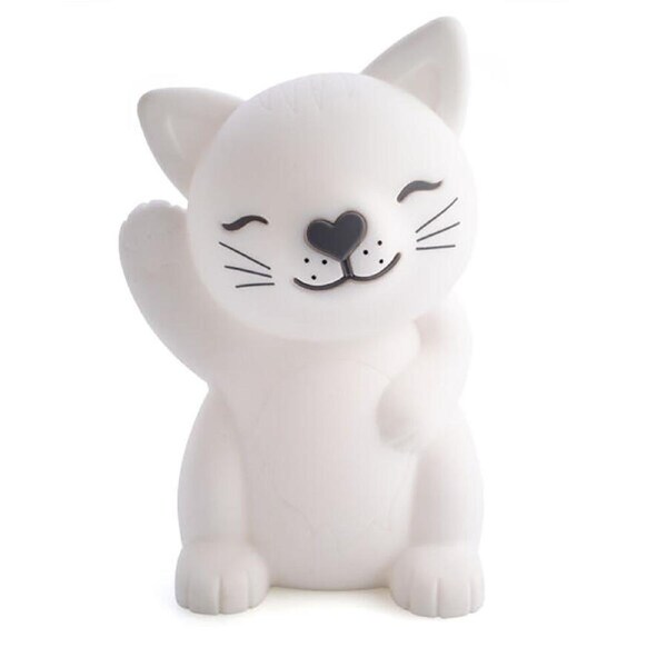 Lil Dreamers Silicone Touch Led Lamp Light Kids Bedroom Decor White Cat